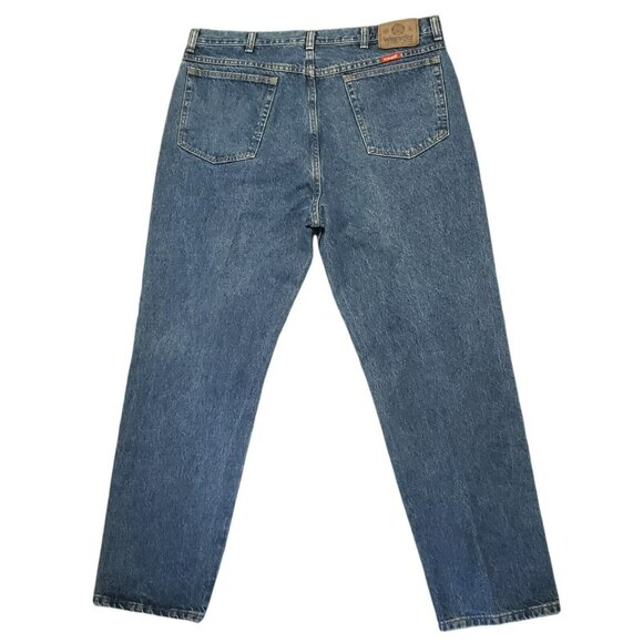Men's Wrangler Jeans Blue Denim Pants Vintage 38x30 Regular Fit Cowboy 96501DS - Picture 4 of 11